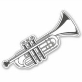 Trumpet Sticker Music School Marking Band (Voorkant)