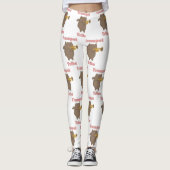 Trumpet Tribe Brown Cat Pink Pattern Leggings (Voorkant)