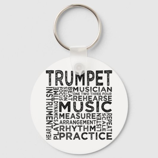 Trumpet Typografie Sleutelhanger (Voorkant)