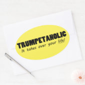 Trumpetaholic Life Oval Sticker (Envelop)