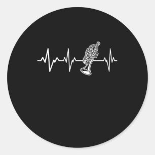 Trumpeter-cadeauidee voor Trumpet-hartslag Ronde Sticker