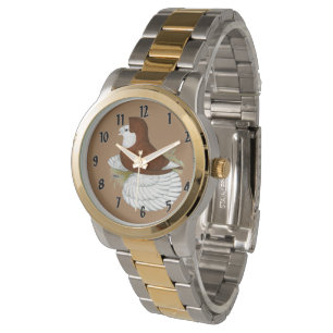 Trumpeter Pigeon Red Baldhead Horloge