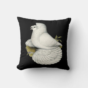 Trumpeter Pigeon White Kussen