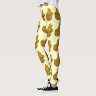 Trumpeter Pigeon Yellow Self Leggings