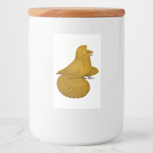Trumpeter Pigeon Yellow Voedselcontainer Etiket