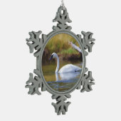 Trumpeter Swan Tin Sneeuwvlok Ornament (Links)