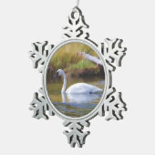 Trumpeter Swan Tin Sneeuwvlok Ornament (Rechts)