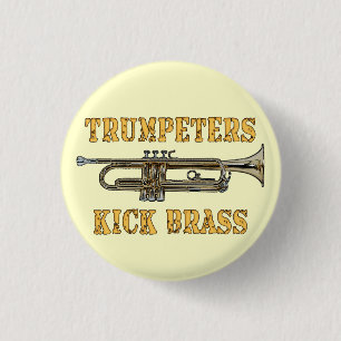 Trumpeters Kick Brass knop Ronde Button 3,2 Cm