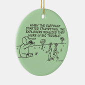 Trumpeting Elephant Keramisch Ornament (Rechts)