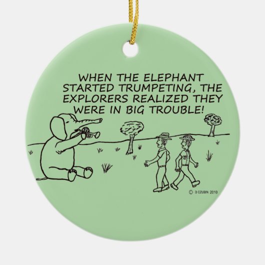 Trumpeting Elephant Keramisch Ornament (Voorkant)