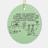 Trumpeting Elephant Keramisch Ornament (Links)