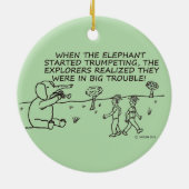 Trumpeting Elephant Keramisch Ornament (Achterkant)