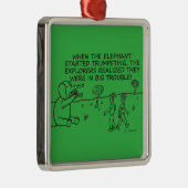 Trumpeting Elephant Metalen Ornament (Rechts)