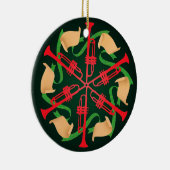 Trumpets en linten keramisch ornament (Rechts)