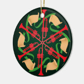 Trumpets en linten keramisch ornament (Links)