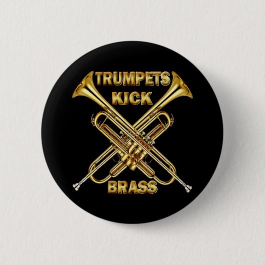 Trumpets Kick Brass Ronde Button 5,7 Cm (Voorkant)