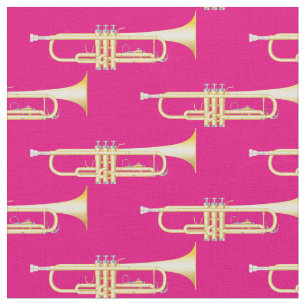 Trumpets Musician Room Decor Pink Stof
