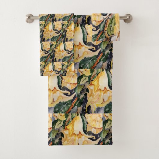 Trumpets patroon bad handdoek (Insitu)