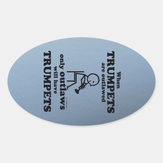 Trumpets Verboden ovaal Sticker (Voorkant)