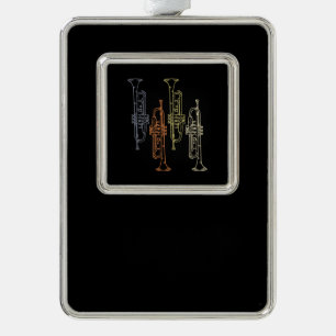 Trumpets  verzilverd kader ornament