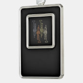 Trumpets  verzilverd kader ornament (Links)