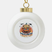 Trumpkin Classic – Spooky Pumpkin Design Keramische Bal Ornament (Voorkant)