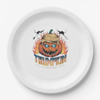 Trumpkin Classic – Spooky Pumpkin Design Papieren Bordje