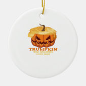 Trumpkin Funny Halloween Pumpkin - Klassiek Kostuu Keramisch Ornament (Voorkant)