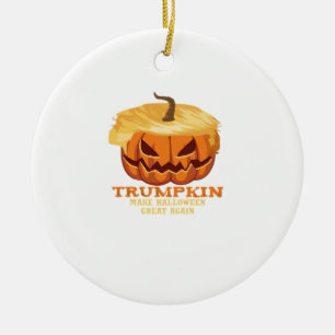 Trumpkin Funny Halloween Pumpkin - Klassiek Kostuu Keramisch Ornament
