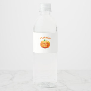 Trumpkin Grappig Halloween – Spooky Parody Edition Waterfles Etiket