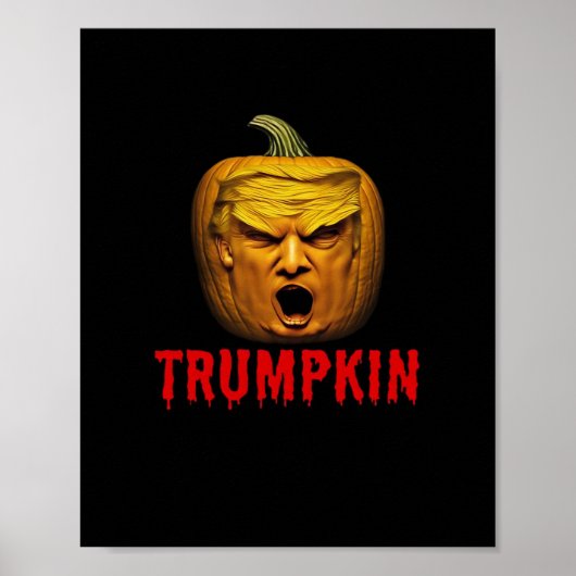 Trumpkin - Grappige Donald Pumpkin Halloween Poster (Voorkant)