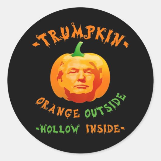 Trumpkin Grappige Halloween Classic Ronde Sticker (Voorkant)