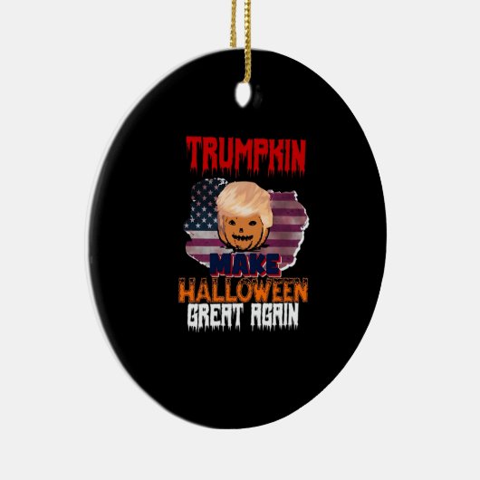 Trumpkin Halloween Classic Keramisch Ornament (Rechts)