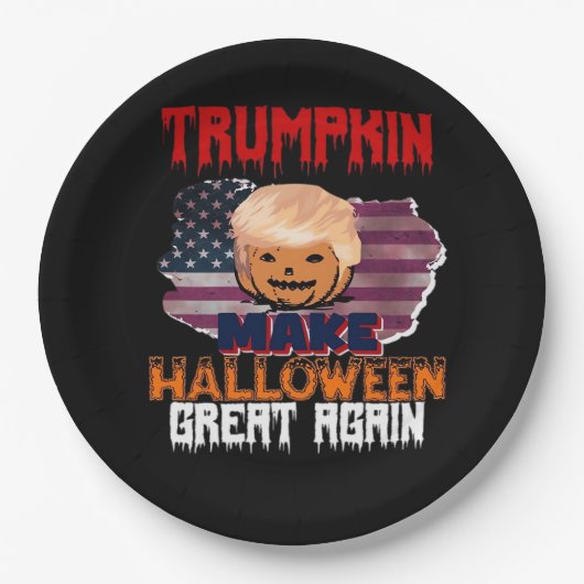 Trumpkin Halloween Classic Papieren Bordje (Voorkant)