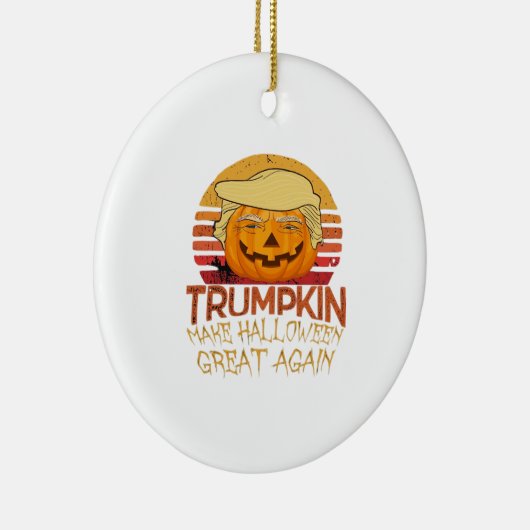 Trumpkin Halloween Funny Classic Keramisch Ornament (Rechts)