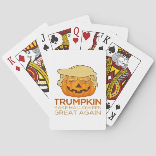 Trumpkin Halloween Funny Classic Pokerkaarten (Achterkant)