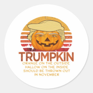 Trumpkin Halloween Funny Classic - Politieke Pumpk Ronde Sticker