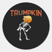 Trumpkin Halloween Funny Classic Ronde Sticker (Voorkant)
