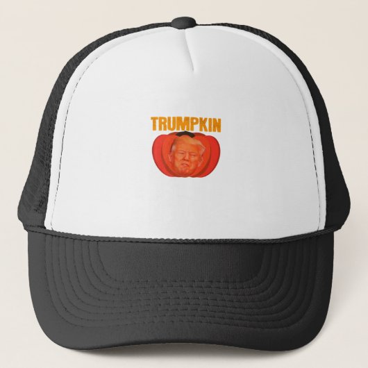 Trumpkin Halloween Jack O Lantern Grafisch Grappig Trucker Pet (Voorkant)