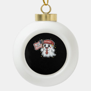 Trumpkin, ik krijg altijd ghosted, Halloween, spoo Keramische Bal Ornament