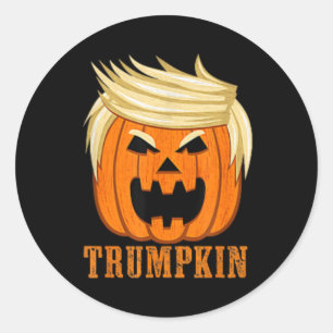 Trumpkin Maak Halloween Weer Groot Funny (2 Zijden Ronde Sticker
