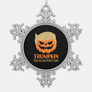 Trumpkin maakt Halloween weer geweldig grappige sa Tin Sneeuwvlok Ornament