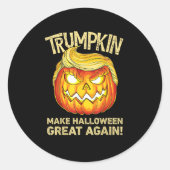 Trumpkin Make Halloween weer geweldig grappige pom Ronde Sticker (Voorkant)