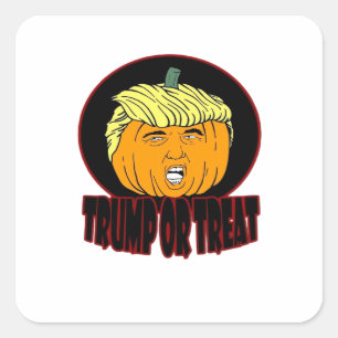 Trumpkin of Behandel Halloween Trumpkin Trick of T Vierkante Sticker