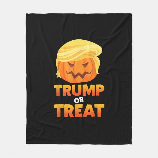 Trumpkin of Behandel Trumpkin Halloween kostuum Fleece Deken (Voorkant)