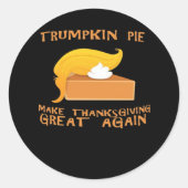 Trumpkin Pie Thanksgiving Ronde Sticker (Voorkant)