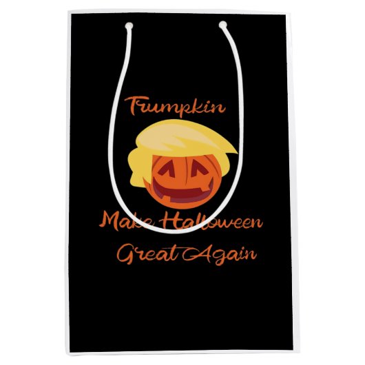 Trumpkin Pumpkin Halloween Design – Spooky Basic S Medium Cadeauzakje (Voorkant)