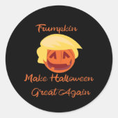 Trumpkin Pumpkin Halloween Design – Spooky Basic S Ronde Sticker (Voorkant)