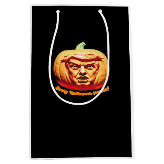 Trumpkin Scary Halloween Pumpkin Best Art Design C Medium Cadeauzakje (Voorkant)