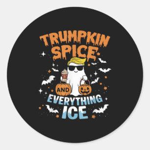 Trumpkin Sce En Alles Ijs Herfst Halloween Ronde Sticker